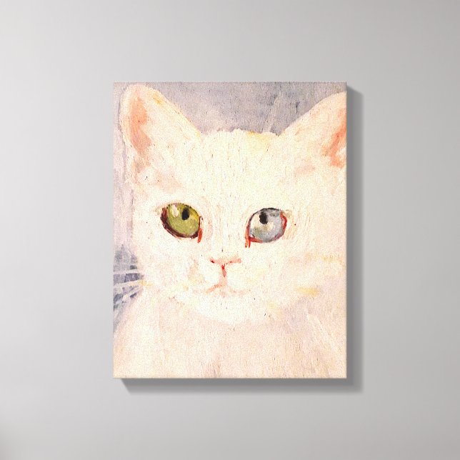 Lienzo White Kitten with Blue Eye and Green Eye  Canvas P (Anverso)