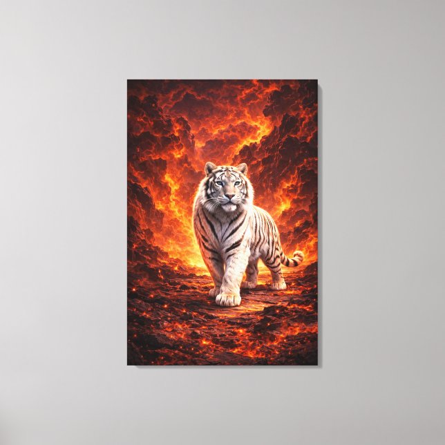 Lienzo White Tiger Fantasy Art | Man Jiang Hong Art Serie (Anverso)