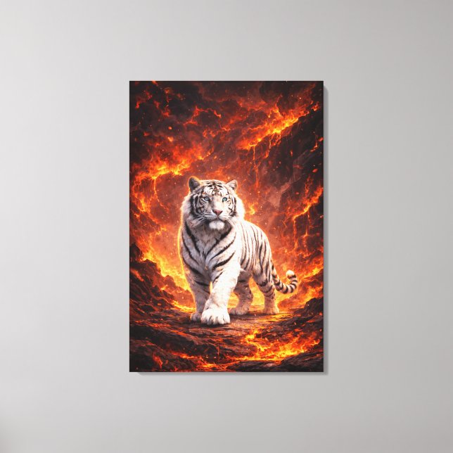 Lienzo White Tiger Fantasy Art | Man Jiang Hong Art Serie (Anverso)