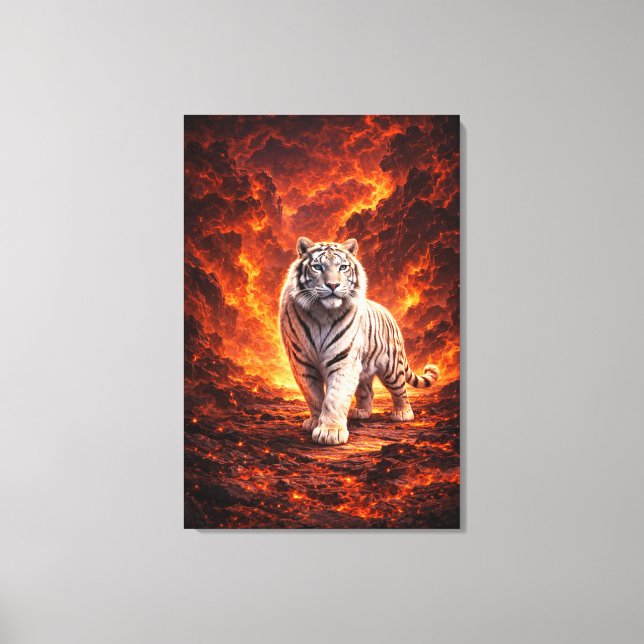Lienzo White Tiger Fantasy Art | Man Jiang Hong Art Serie (Anverso)