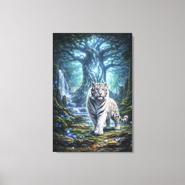 Lienzo White Tiger Fantasy Art | Man Jiang Hong Art Serie (Anverso)