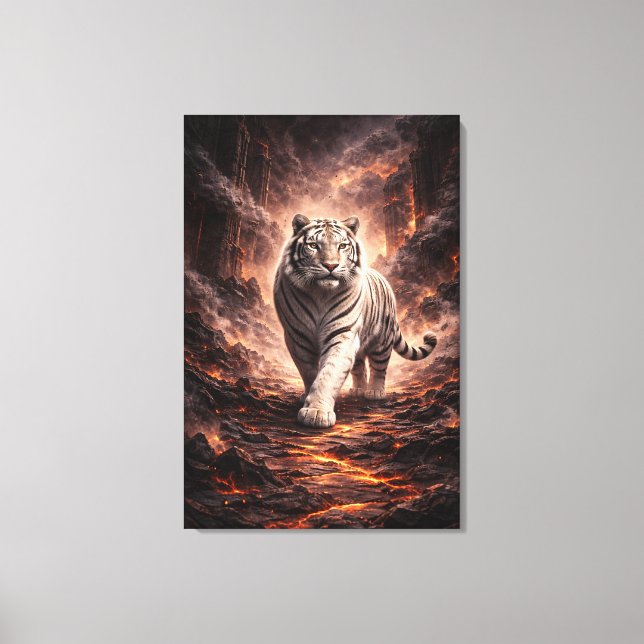 Lienzo White Tiger Fantasy Art | Man Jiang Hong Art Serie (Anverso)