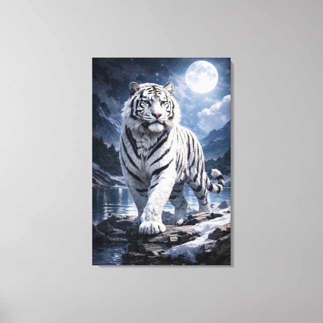 Lienzo White Tiger Fantasy Art | Man Jiang Hong Art Serie (Anverso)