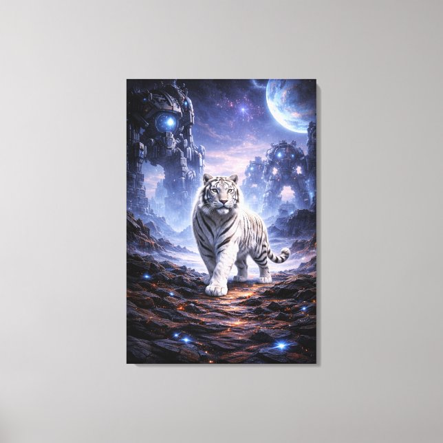 Lienzo White Tiger Fantasy Art | Man Jiang Hong Art Serie (Anverso)