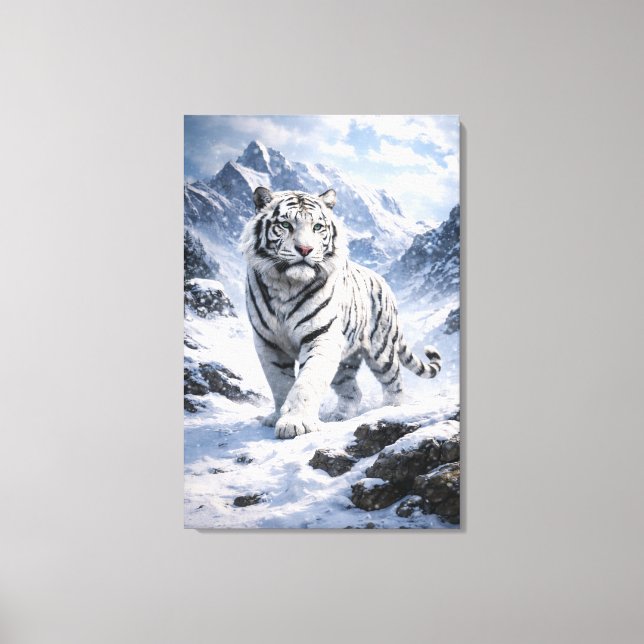 Lienzo White Tiger Fantasy Art | Man Jiang Hong Art Serie (Anverso)