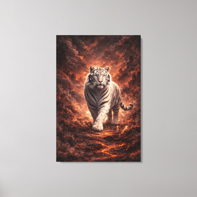 Lienzo White Tiger Fantasy Art | Man Jiang Hong Art Serie (Anverso)