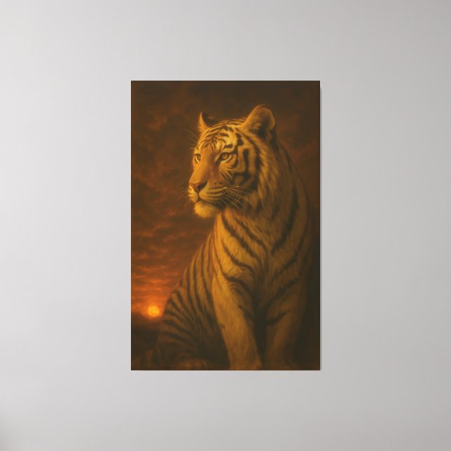 Lienzo White Tiger Fantasy Art – Mystic Jungle Light (Anverso)
