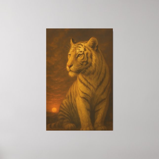 Lienzo White Tiger Fantasy Art – Mystic Jungle Light (Anverso)