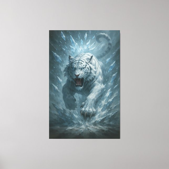 Lienzo White Tiger – Frost King Ice Burst Descent – ManJi (Anverso)