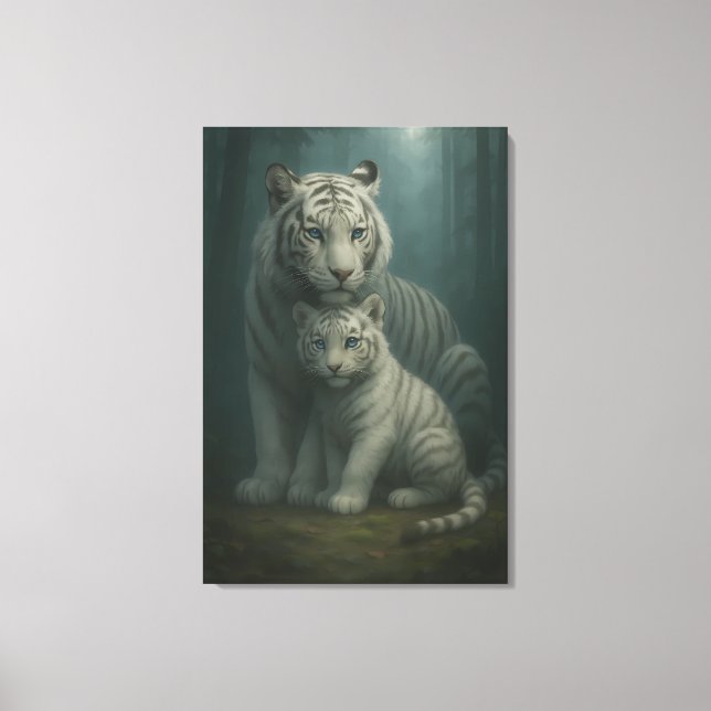 Lienzo White Tiger – Guardian of Light – ManJiangHong Art (Anverso)