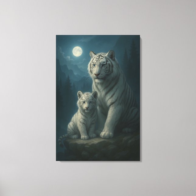 Lienzo White Tiger – Guardian of Light – ManJiangHong Art (Anverso)