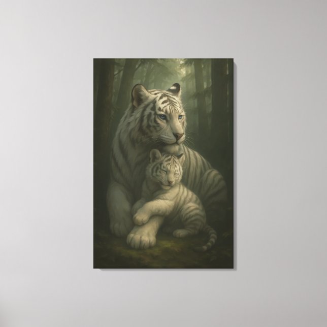 Lienzo White Tiger – Guardian of Light – ManJiangHong Art (Anverso)