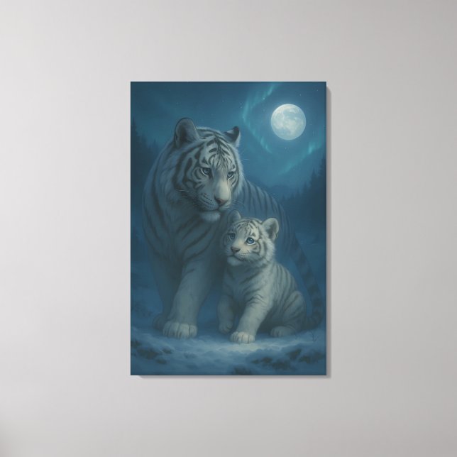 Lienzo White Tiger – Guardian of Light – ManJiangHong Art (Anverso)