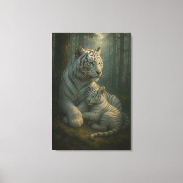 Lienzo White Tiger – Guardian of Light – ManJiangHong Art (Anverso)