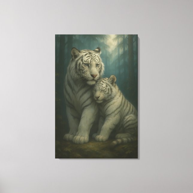 Lienzo White Tiger – Guardian of Light – ManJiangHong Art (Anverso)