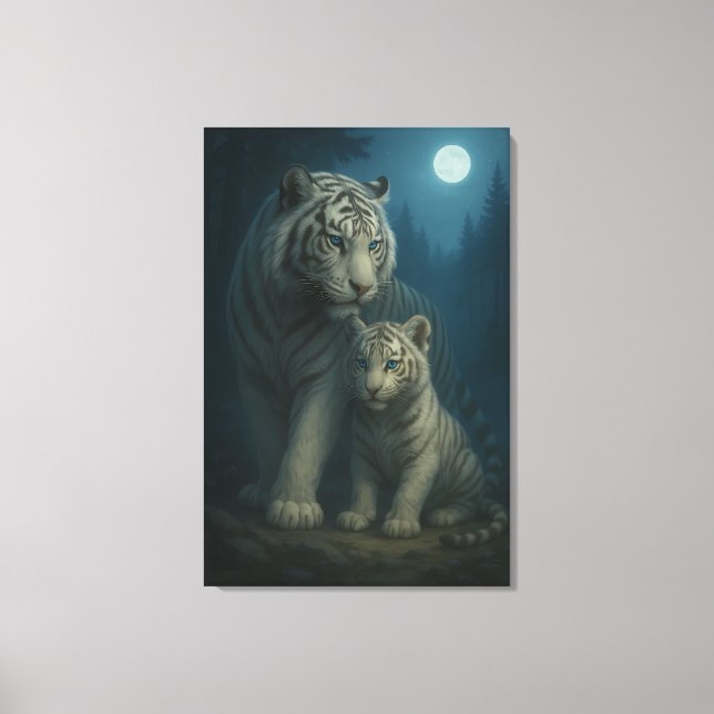 Lienzo White Tiger – Guardian of Light – ManJiangHong Art (Anverso)