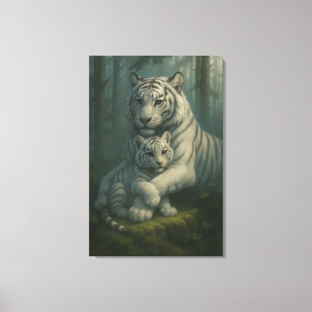 Lienzo White Tiger – Guardian of Light – ManJiangHong Art (Anverso)