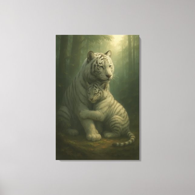 Lienzo White Tiger – Guardian of Light – ManJiangHong Art (Anverso)