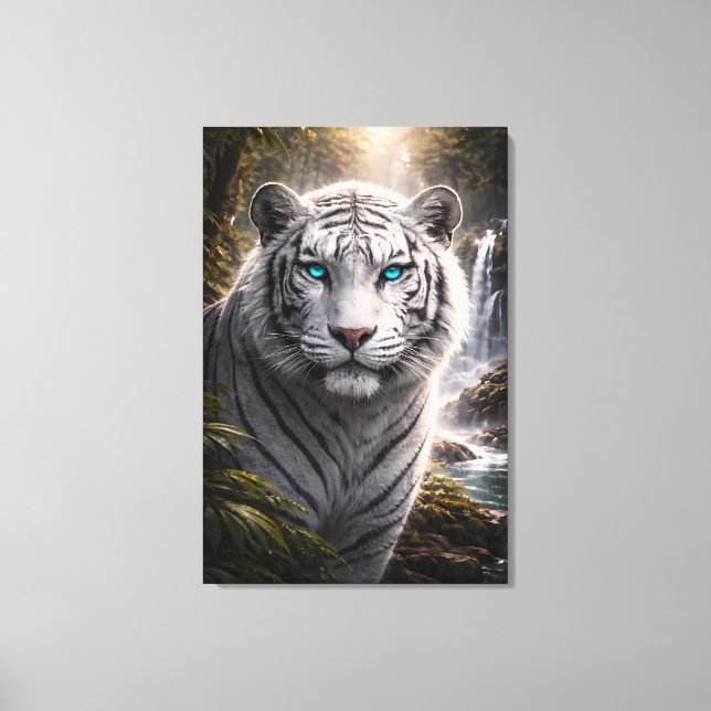 Lienzo White Tiger in Motion – ManJiangHong Art Series (Anverso)