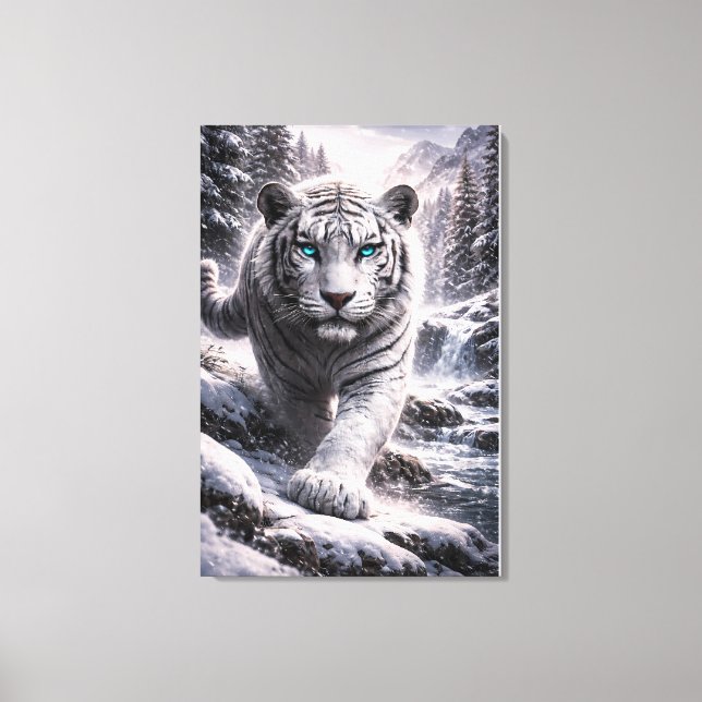 Lienzo White Tiger in Motion – ManJiangHong Art Series (Anverso)