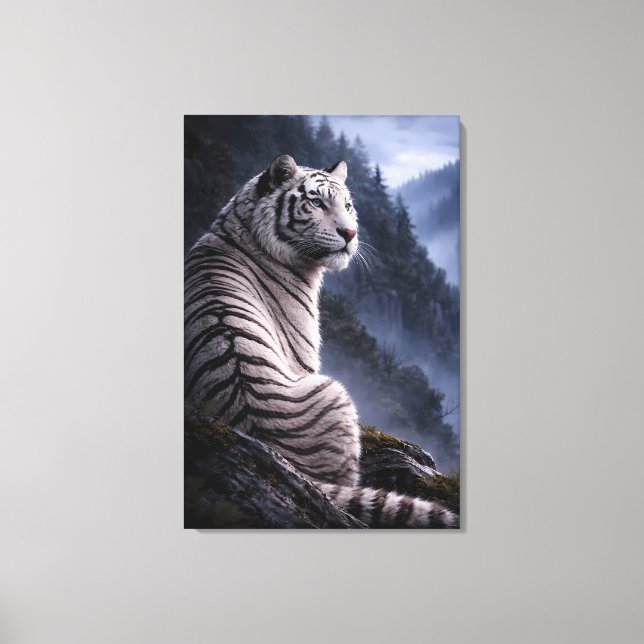 Lienzo White Tiger in Motion – ManJiangHong Art Series (Anverso)