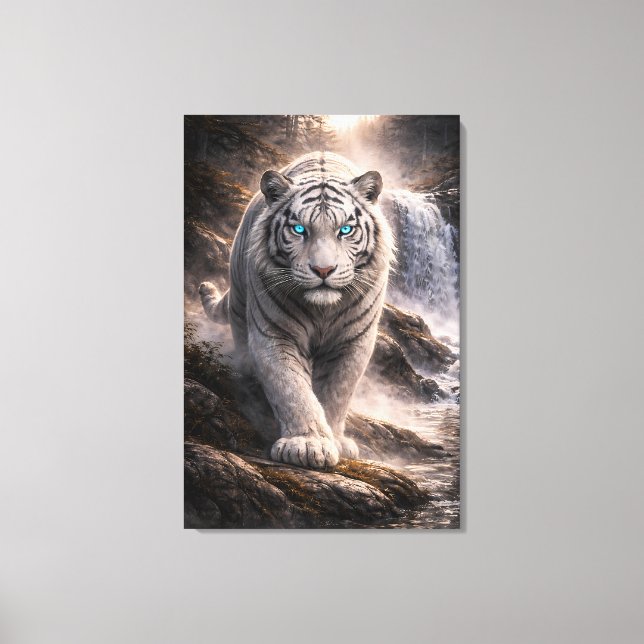Lienzo White Tiger in Motion – ManJiangHong Art Series (Anverso)