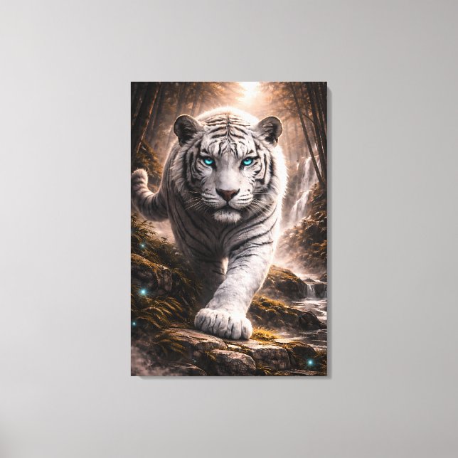 Lienzo White Tiger in Motion – ManJiangHong Art Series (Anverso)
