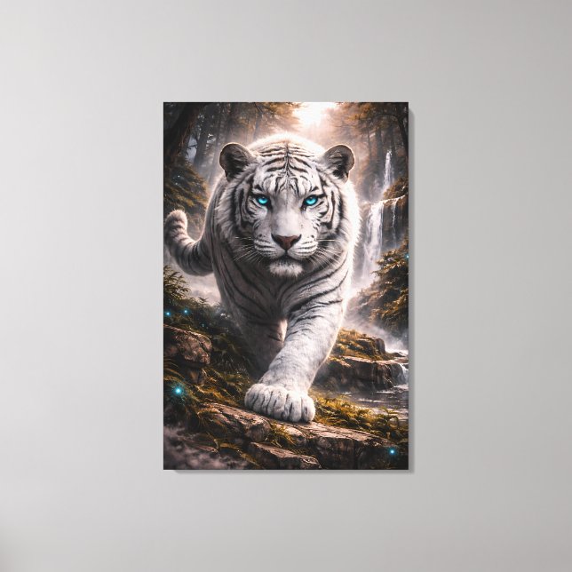 Lienzo White Tiger in Motion – ManJiangHong Art Series (Anverso)