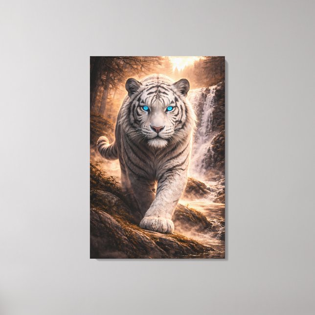 Lienzo White Tiger in Motion – ManJiangHong Art Series (Anverso)