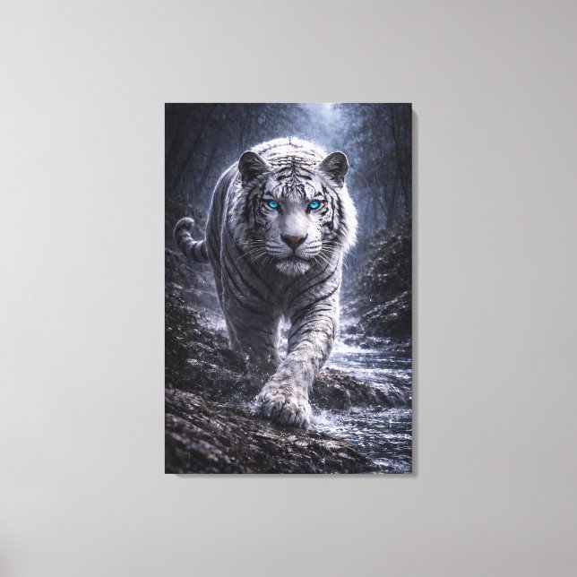 Lienzo White Tiger in Motion – ManJiangHong Art Series (Anverso)