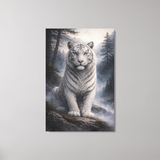 Lienzo White Tiger in Motion – ManJiangHong Art Series (Anverso)