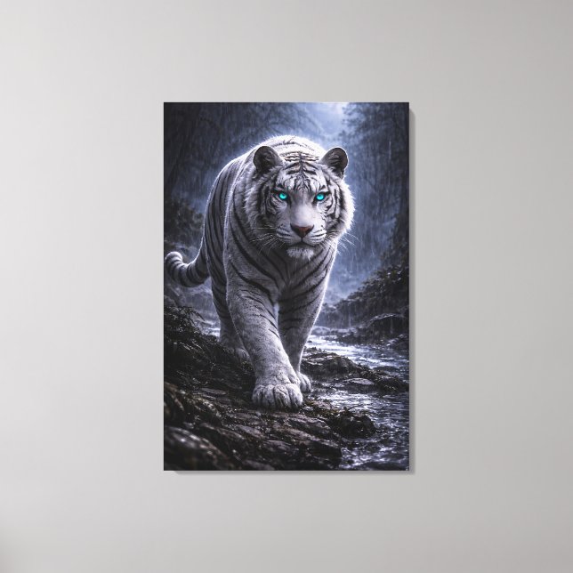 Lienzo White Tiger in Motion – ManJiangHong Art Series (Anverso)