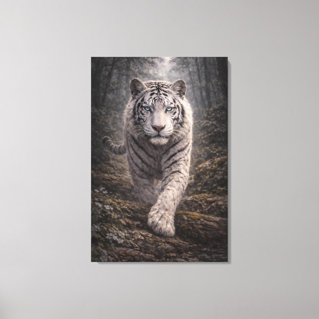 Lienzo White Tiger in Motion – ManJiangHong Art Series (Anverso)
