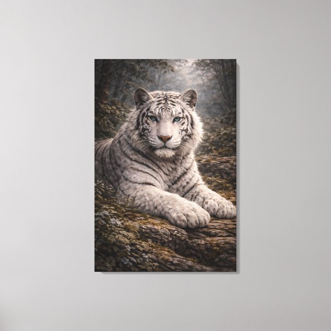 Lienzo White Tiger in Motion – ManJiangHong Art Series (Anverso)