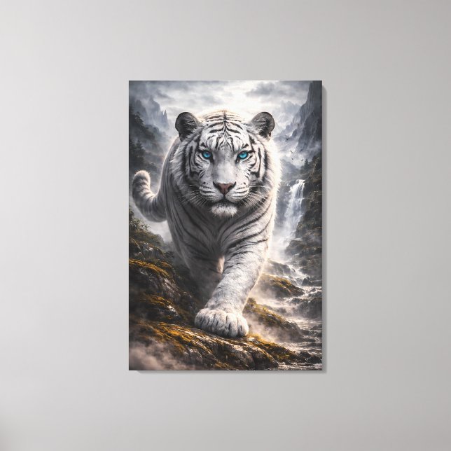 Lienzo White Tiger in Motion – ManJiangHong Art Series (Anverso)