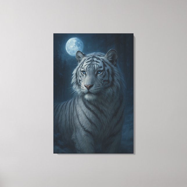 Lienzo White Tiger – Mystical Fantasy Portrait – ManJiang (Anverso)