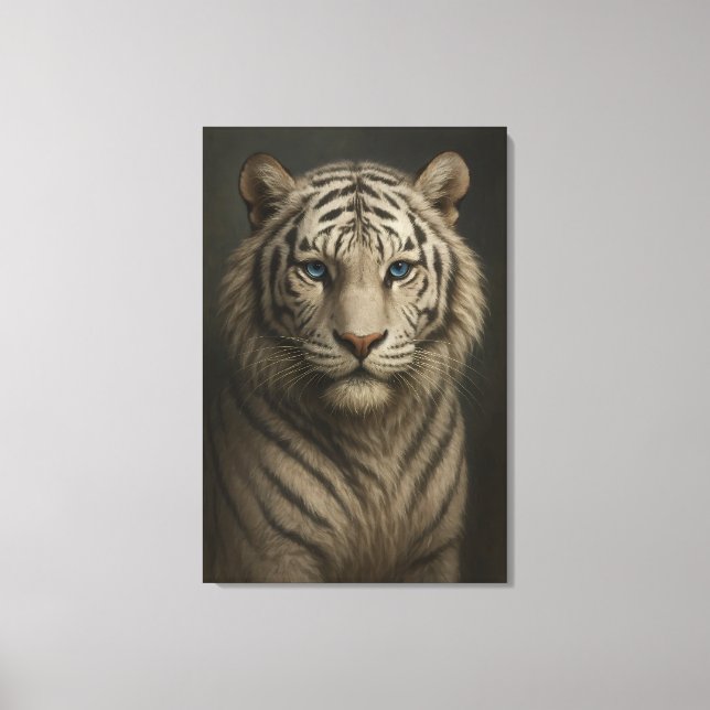 Lienzo White Tiger – Mystical Fantasy Portrait – ManJiang (Anverso)