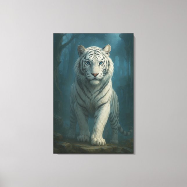 Lienzo White Tiger – Mystical Fantasy Portrait – ManJiang (Anverso)