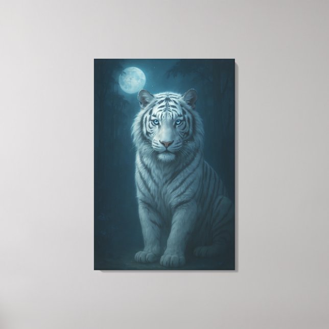 Lienzo White Tiger – Mystical Fantasy Portrait – ManJiang (Anverso)