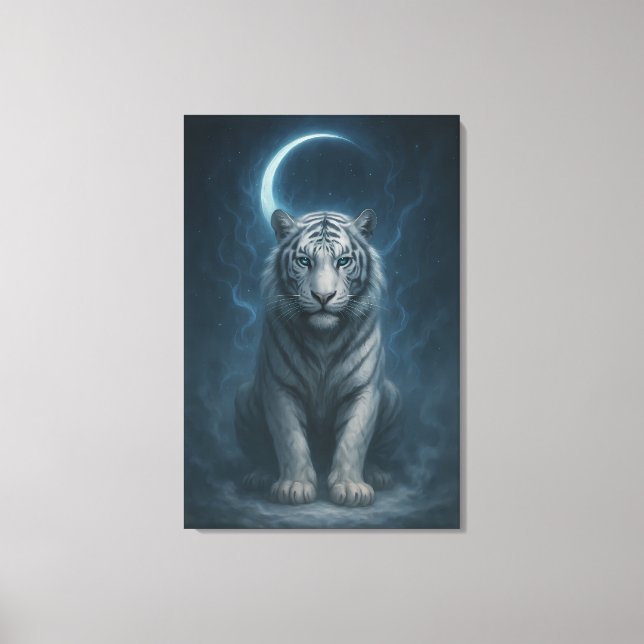Lienzo White Tiger – Mystical Fantasy Portrait – ManJiang (Anverso)