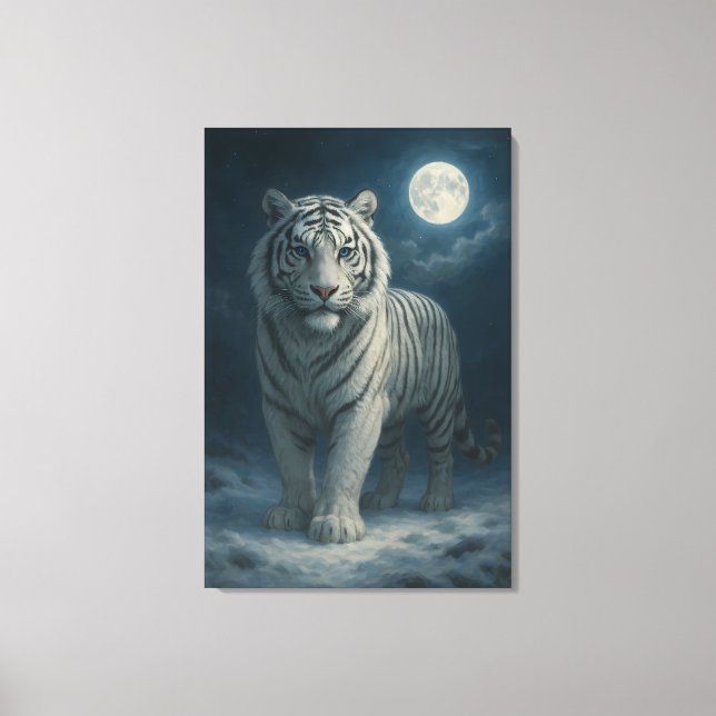 Lienzo White Tiger – Mystical Fantasy Portrait – ManJiang (Anverso)