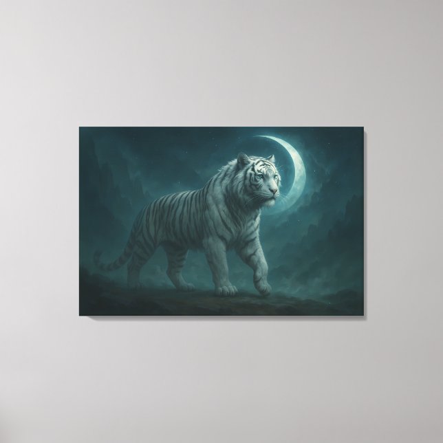 Lienzo White Tiger – Mystical Fantasy Portrait – ManJiang (Anverso)