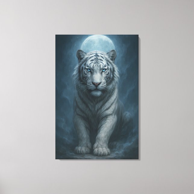Lienzo White Tiger – Mystical Fantasy Portrait – ManJiang (Anverso)