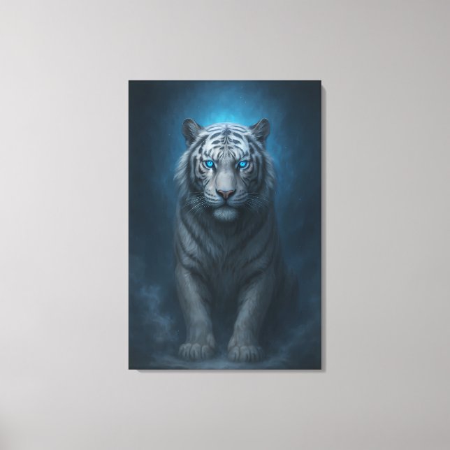 Lienzo White Tiger – Mystical Fantasy Portrait – ManJiang (Anverso)