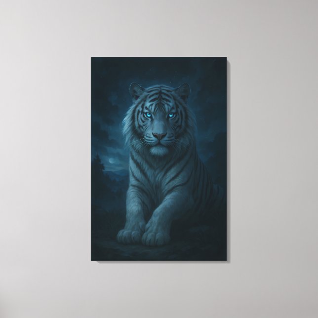 Lienzo White Tiger – Mystical Fantasy Portrait – ManJiang (Anverso)