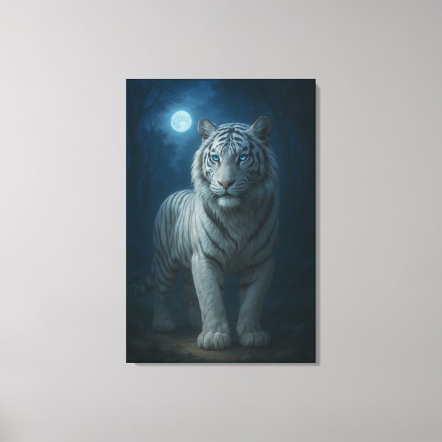 Lienzo White Tiger – Mystical Fantasy Portrait – ManJiang (Anverso)