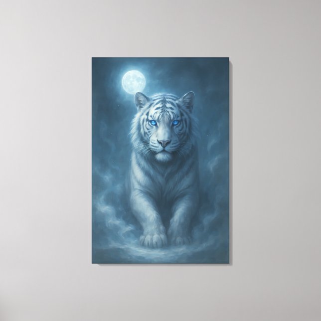 Lienzo White Tiger – Mystical Fantasy Portrait – ManJiang (Anverso)