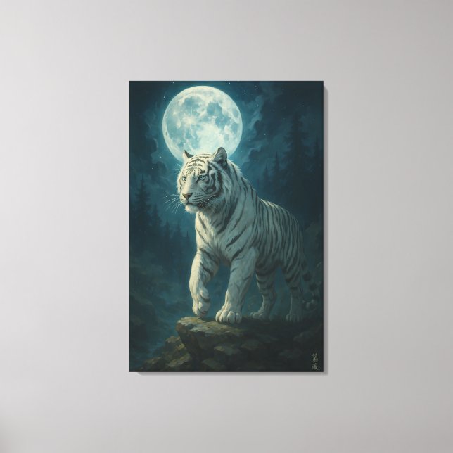 Lienzo White Tiger – Mystical Fantasy Portrait – ManJiang (Anverso)
