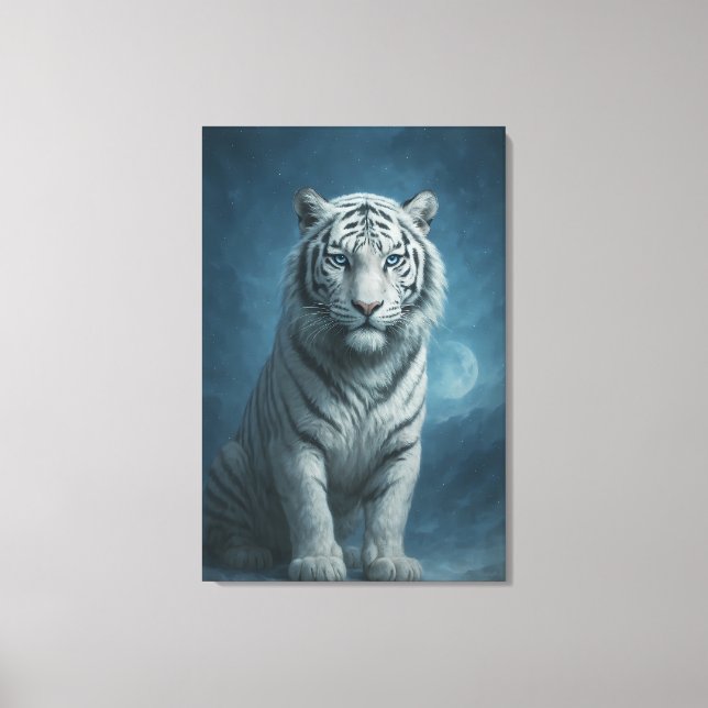 Lienzo White Tiger – Mystical Fantasy Portrait – ManJiang (Anverso)