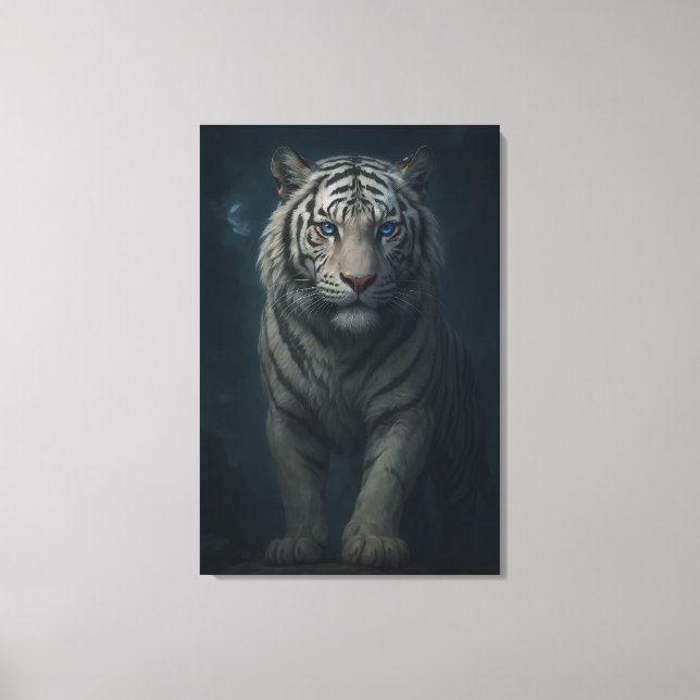 Lienzo White Tiger – Mystical Fantasy Portrait – ManJiang (Anverso)